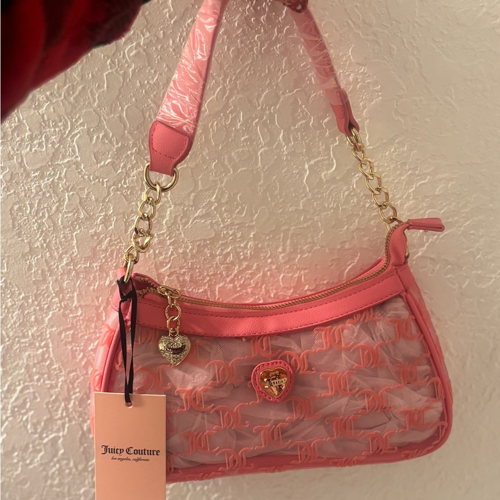 Juicy Couture Pink Heart Accent Shoulder Bag